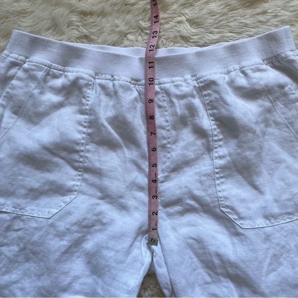 Coldwater Creek Pants Pull On Elastic Waist 100% Linen White 16 - Picture 11 of 12